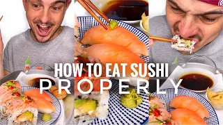 How to eat sushi properly -from Japanese sushimasters🍣do you mix wasabi and soysauce?😁|CHEFKOUDY