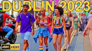 Huge Crowds Dublin City Centre Saturday 4K Walking Tour Ireland 24th June 2023