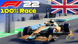 F1 22 - 100% Race Silverstone in Norris' McLaren | PC Gameplay