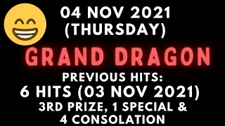 Foddy Nujum Prediction for Grand Dragon 4D - 04 November 2021 (Thursday)