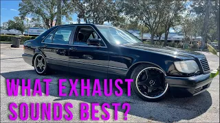 W140 s500 exhaust mods and sounds: resonator cat delete, straight pipe & Magna Flow