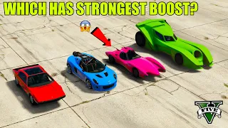 GTA 5 ONLINE : WHICH HAS STRONGEST BOOST? (VIGILANTE, SCRAMJET, TOREADOR, ROCKET VOLTIC)