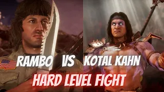 Rambo Vs Kotal Kahn - Hard Level Fight | MK 11