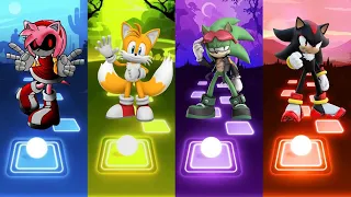 Amy Rose Sonic 🆚 Green Sonic 🆚 Shadow Sonic 🆚 Tails Sonic | Sonic Tiles Hop EDM Rush