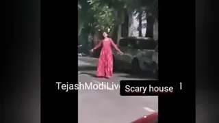 scary video a girl late night on road with supernatural  power