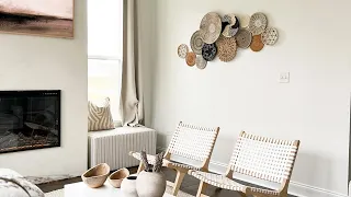 Set 13 of Boho Woven Wall Baskets with African Design