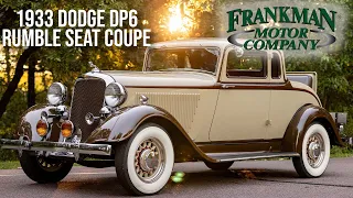 Go Back in Time with a 1933 Dodge DP 6 Rumble Seat Coupe - Frankman Motor Co - Walk Around & Driving