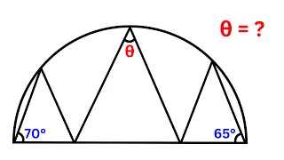 A Very Nice Geometry Problem | Math Olympiad | Find the angle θ in the semicircle