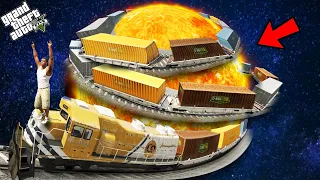 GTA 5 : Franklin Controlling Train In Space in GTA 5 ! (GTA 5 mods)