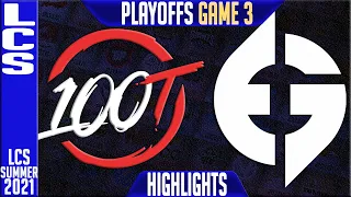 100 vs EG Highlights Game 3 | LCS Summer Playoffs Round 2 | 100 Thieves vs Evil Geniuses G3