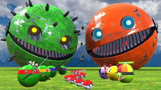 ROBOT PACMAN VS MONSTER PACMAN USE POKEMON NEW fun ADVENTURE PACMAN POKEMON