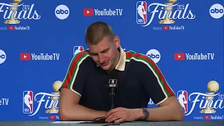 Nikola Jokic was so happy answering a question in his native Serbian after Game 3