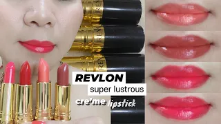 Super lustrous cre’me REVLON Lipstick / 4 shades swatches