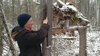 Серьезная охота начинается. Установка капканов. Обед у костра.