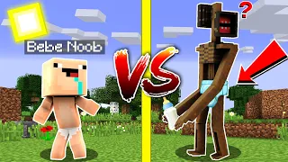 BEBE NOOB VS BEBE SIREN HEAD MINECRAFT TROLL + ROLEPLAY