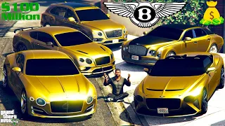 GTA 5 - Stealing $100,000,000 Super Gold Bentley Cars with Franklin! | (GTA V Real Life Cars #98)