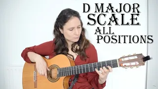 Learn all positions of the D major guitar scale and start improvising all over the fret board