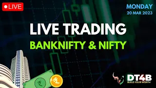 20 MARCH Live Banknifty Trading | Live Nifty Trading | Live Intraday Trading with DT4B