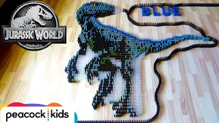 Blue & MORE Dinosaurs in 25,000 Dominoes! | JURASSIC WORLD