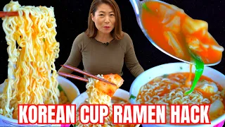 Turn your Cup Ramen into Gourmet Ramen! EASY HACKS! Yummy Kimchi Broth & SOFT EGG 컵라면 꿀팁 #subscribe