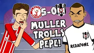 🤣MULLER TROLLS PEPE🤣 5-0! Bayern vs Besiktas (Champions League 2018 Parody Goals Highlights)