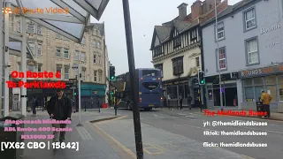 [Full Route Video] Stagecoach Midlands ADL Enviro 400 Scania N230UD ZF (VX62 CBO / 15842)