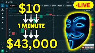 💛BEST QUOTEX 1 MINUTE TRADING STRATEGY 2024🌟| $10 TO $43,000 TRADING QUOTEX (BINARY OPTIONS) LIVE🟡🟡🟡