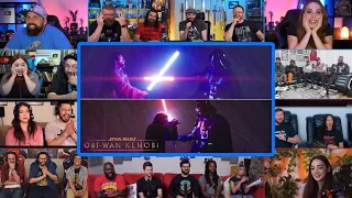 YouTubers Reaction To Obi Wan Vs Darth Vader Fight In Ep 3 - Obi Wan Kenobi Ep 3 Reaction Mashup