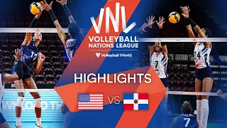 🇺🇸 USA vs. 🇩🇴 DOM - Highlights Week 1 | Women's VNL 2022