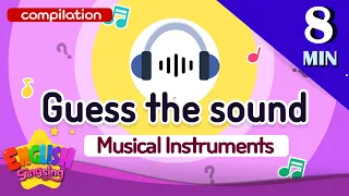 Kids vocabulary Theme "Guess the sound" - Musical Instruments Words Compilation