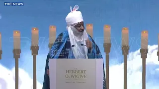 WATCH: Former Emir Of Kano Lamido Sanusi Breaks Down In Tears, Pays Glowing Tribute To Herbert Wigwe