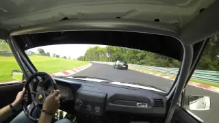 205 GTI vs Megane RS and Yamaha R1 battle Nordschleife 8.30 BTG