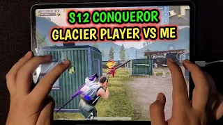 M416 GLACIER, SEASON 12 CONQUEROR PLAYER VS ME 1 VS 2 M24 CHALLENGE | IPAD PRO PUBG HANDCAM