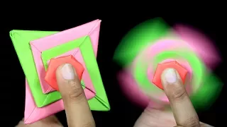 How to make a paper fidget spinner without bearings - Origami fidget spinner easy