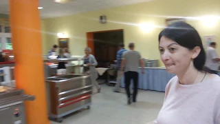 Завтрак и обзор столовой пансионата Сосновая роща, Пицунда, Абхазия
