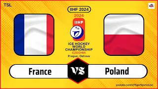 Poland vs France | IIHF World Championship 2024 | Ice Hockey Live