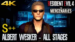 RESIDENT EVIL 4 REMAKE - ALBERT WESKER Mercenaries Gameplay S++ Rank (ALL STAGES) 4K 60FPS (PS5)