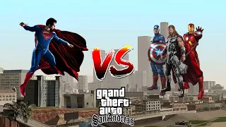 SUPERMAN VS AVENGERS FIGHT CRAZY | GTA SA MOD