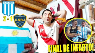 Racing 2 vs Boca 1 😱 Reacción de un Hincha de RIVER 😱 FINAL IMPRESIONANTE!