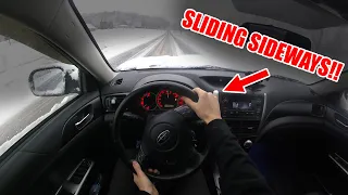 2013 SUBARU WRX FIRST SNOW DRIVE!!! [POV]