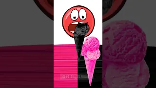 Red Ball || Eating Black Pink Ice Cream🍦#redball4 #shorts #shortsvideo #viral #asmr@Sanjay_kavita_love