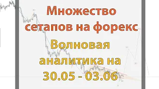 Множество сетапов на форекс. Волновая аналитика на 30.05 - 03.06