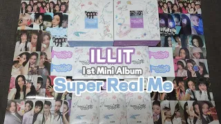 [Unboxing] ILLIT - 1st Mini Album 'Super Real Me' (Photobook + Weverse ver.) with POBs #magnetic