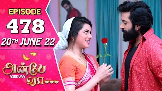 Anbe Vaa Serial | Episode 478 | 20th June 2022 | Virat | Delna Davis | Saregama TV Shows Tamil