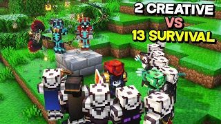 Perang Minecraft 2 Creative VS 13 Survival ... (Brutal Battle Siege)
