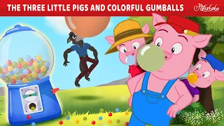 Three Little Pigs and Colorful Gumballs 🐷 | Bedtime Stories for Kids in English | Fairy Tales