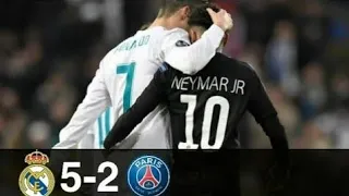 real Madrid vs psg 5-2 ronaldo vs Neymar full match highlights #footballhighlights