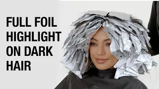 Dimensional Blonding on Dark Hair | Full Foil Highlight Technique | Kenra Color