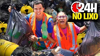 24 HOURS SURVIVING IN TRASH! - VERY DIFFICULT!