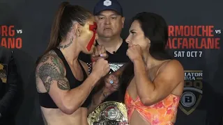 Cris Cyborg vs. Cat Zingano - Weigh-in Face-Off - (Bellator 300) - /r/WMMA